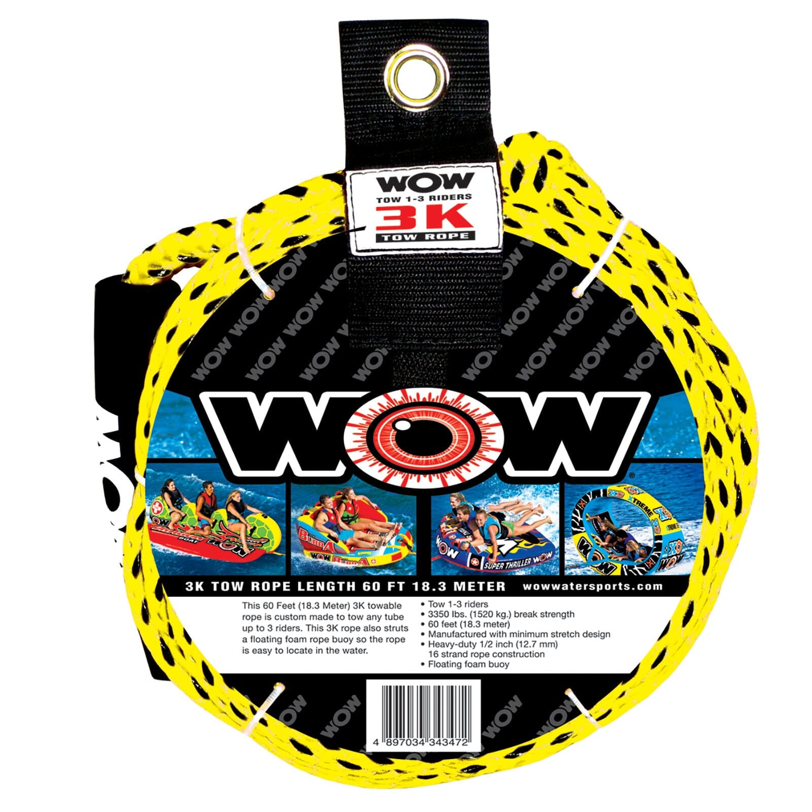 Wow Watersports 17-3030 3K 60' Tow Rope
