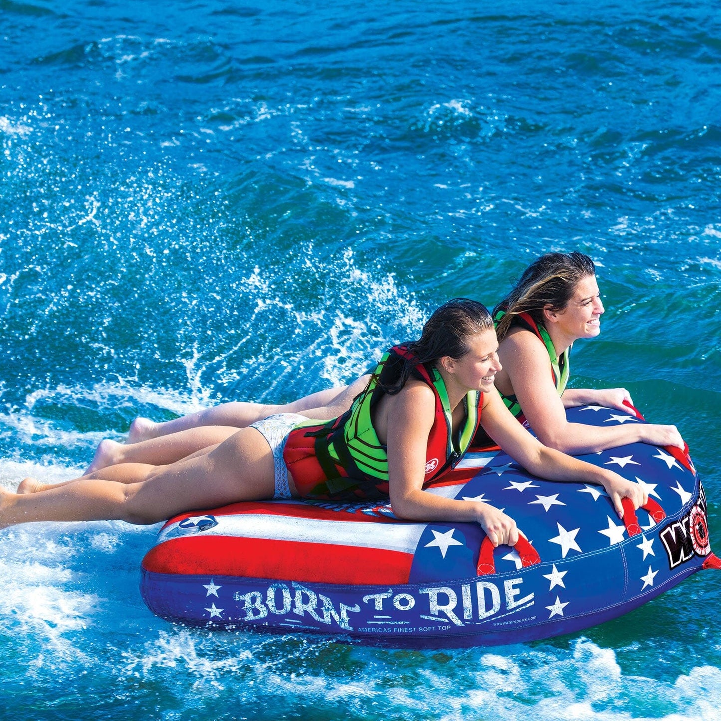 Born To Ride 2 Person Towable Soft Top Deck Tube
