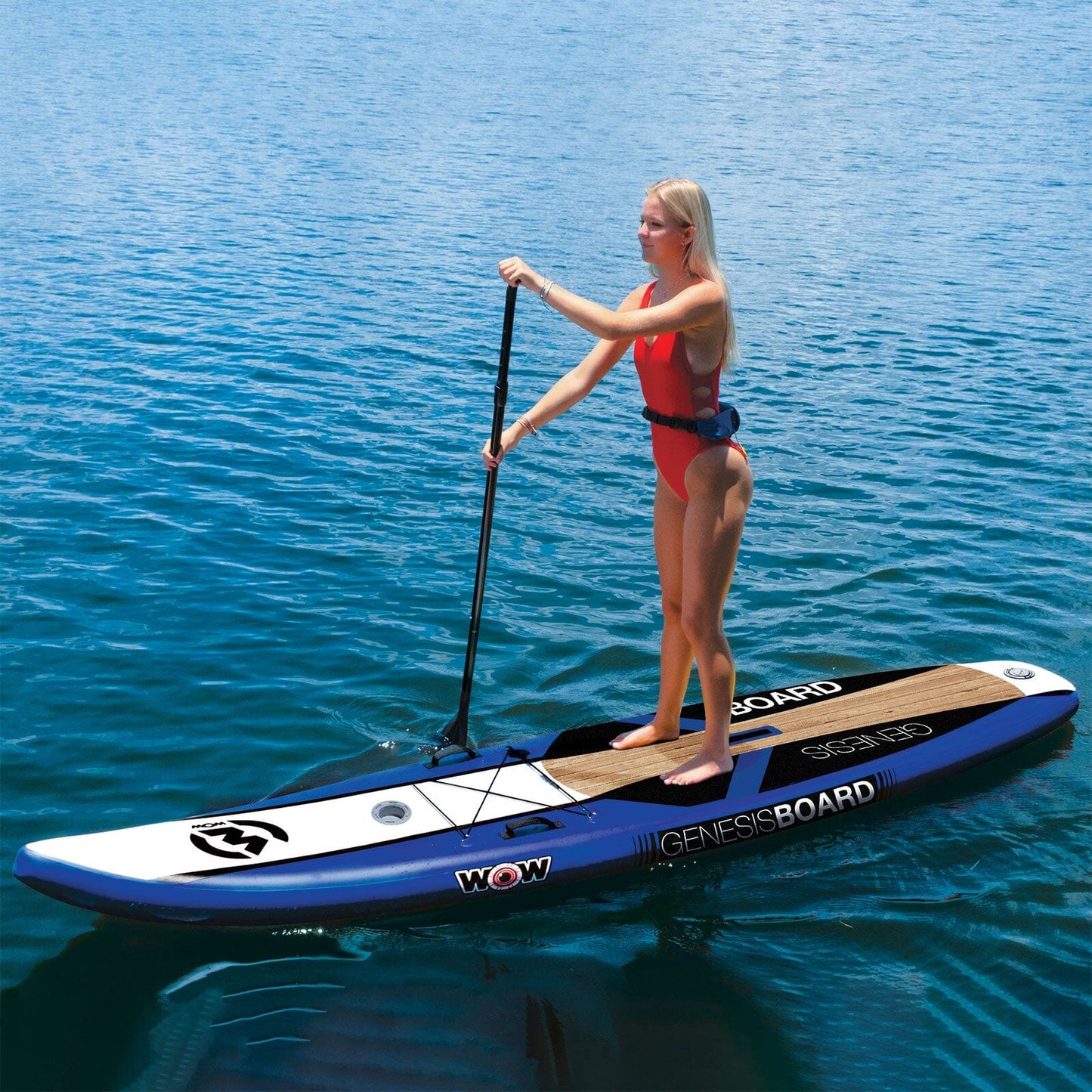 Genesis Inflatable SUP 11' w/Cupholder Package with Pump - Paddle - Leash - Backpack