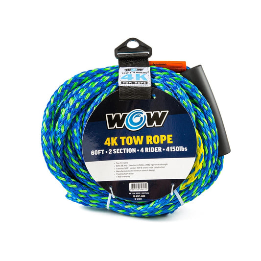 60' Tow 4-rider 4K tow rope with 2 sections