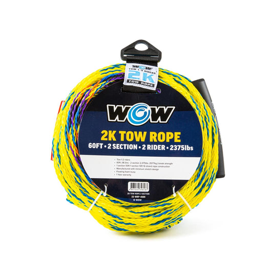 60' Tow 2-rider 2K tow rope with 2 sections