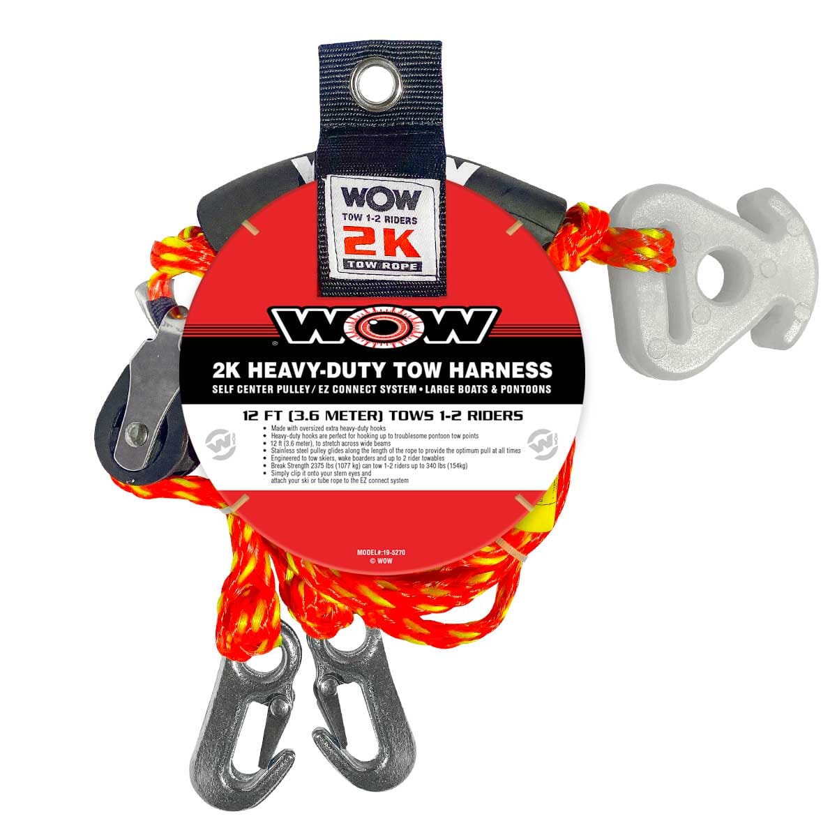 Wow Watersports 19-5270 12' Tow Harness w/Self Centering Pulley