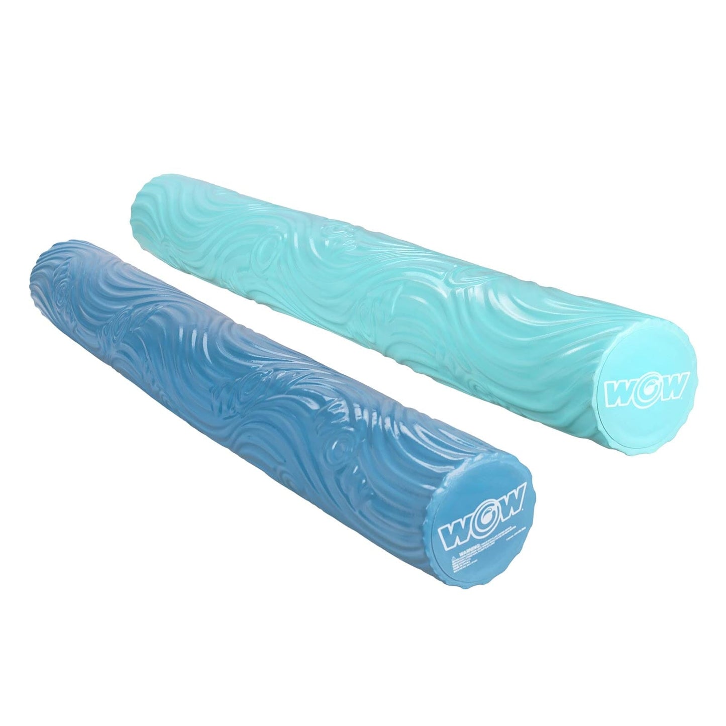 2 WOW Dipped Foam Pool Noodles with Wow Flow Texture - Emerald Aqua / Ocean Slate