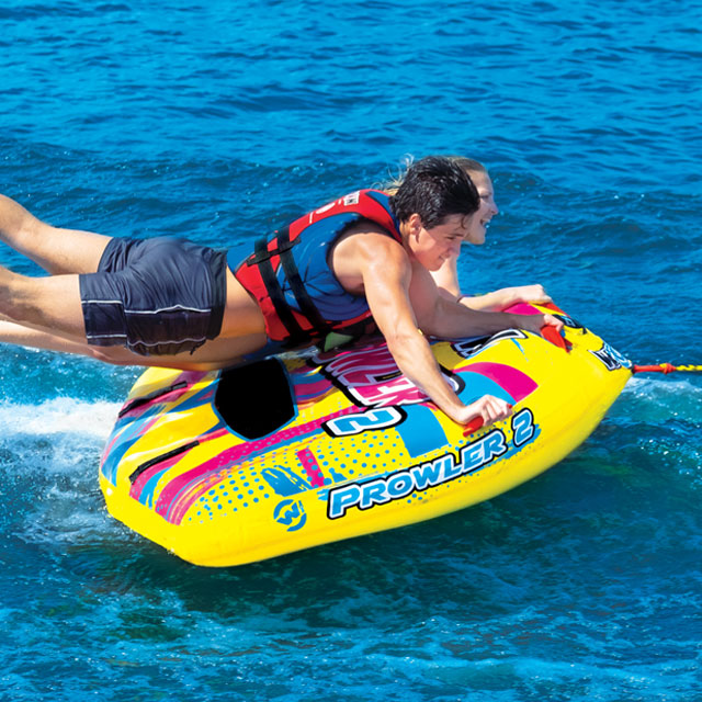 Magshion Towable Tube For Boating, 2 Person Towable Boat Tube Raft Front And Back Tow Point Water Tube With Cockpit Seating Orange