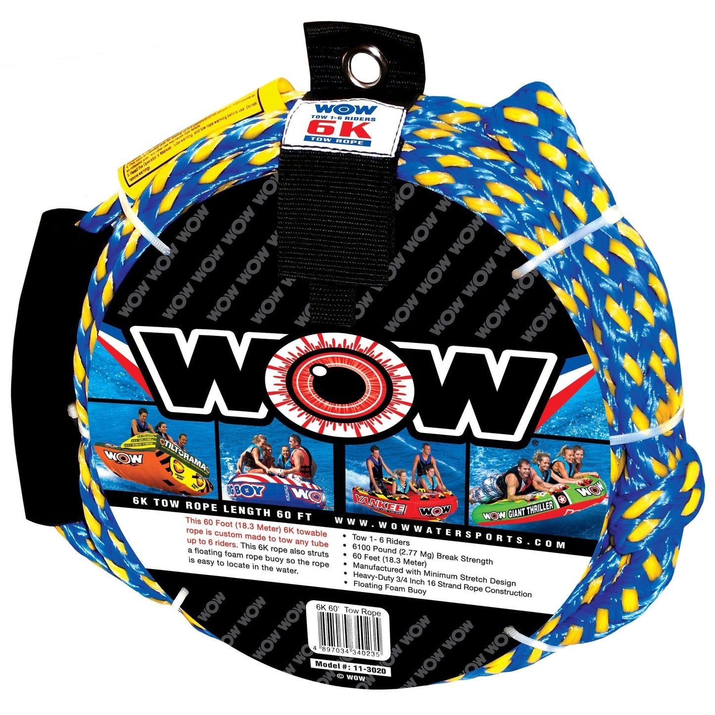 Wow Watersports 11-3020 6K - 60' Tow Rope