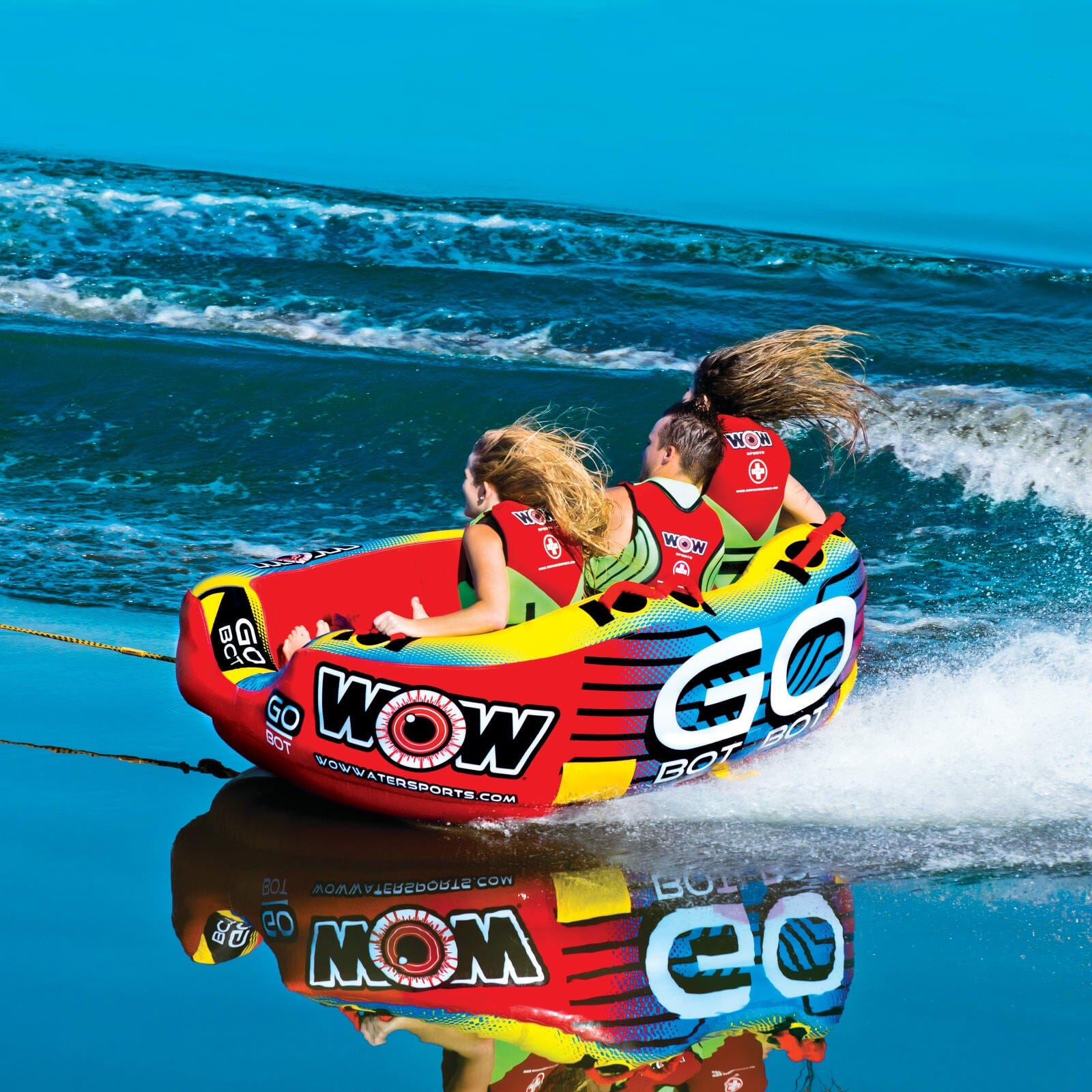 WOW Watersport Go Bot Gobot 3 Person Towable Inflatable Boat outlet Tube Lake Toy Used