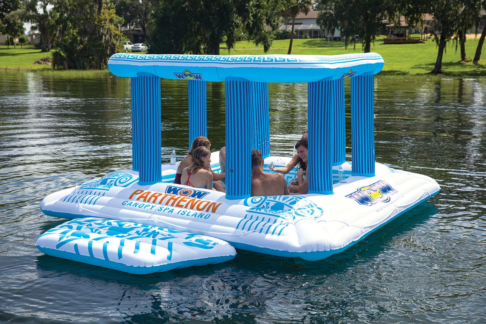 Inflatable island sale with canopy