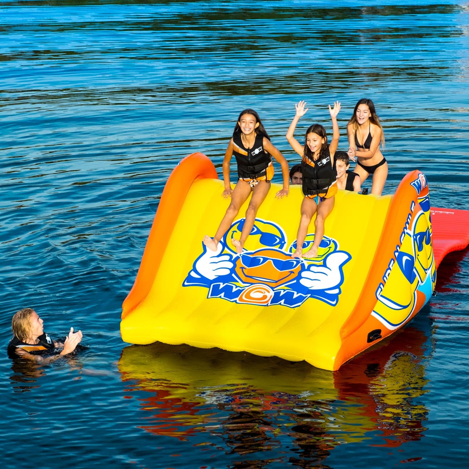 WOW Sports Floating Slide Island and 2024 Water Walkway Combo