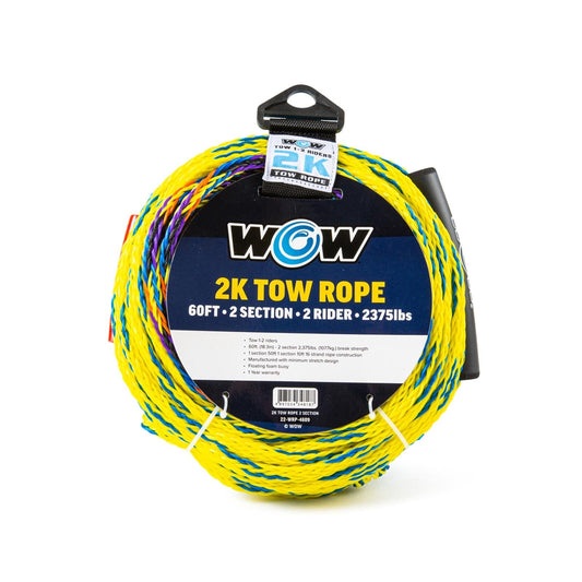 Wow Watersports Rubber Raft 2K 60' Tow Rope Toes 1-2 Riders