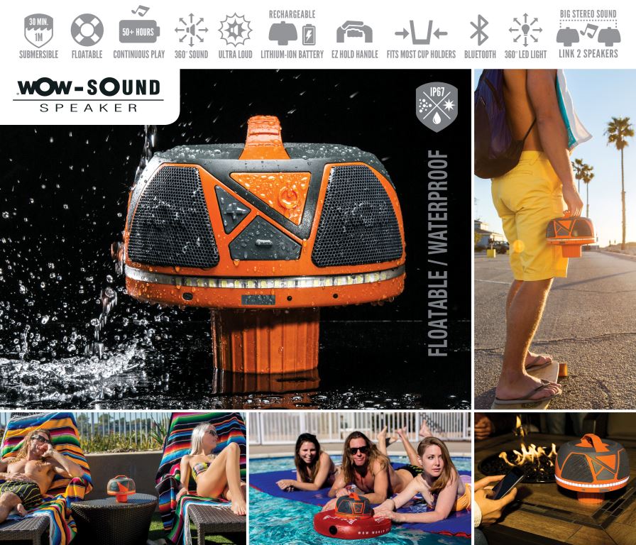 WOW-SOUND - Portable IP67 Waterproof Bluetooth Speaker